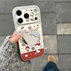 Red Strawberry Kt Cat Apple 17promax Mobile Phone Case iPhone16 All-inclusive 15pro Large Window Mirror Lanyard