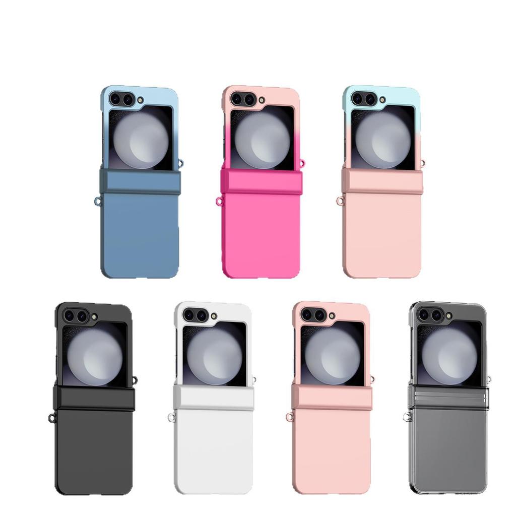 Samsung Z Flip7/6/5 Case: Color Block, Skin-Feel, Double Buckle Hinge Protection