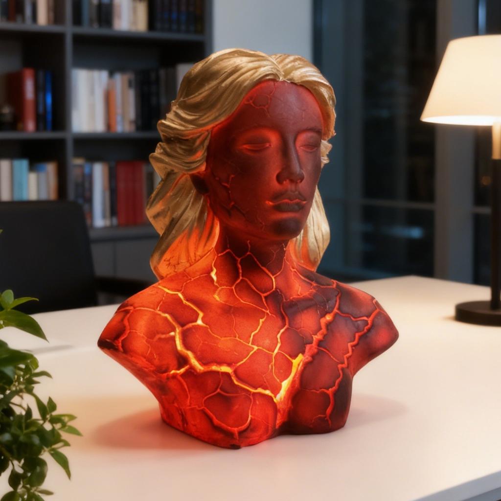 JYL TS/196,New Blazing Maiden Figurine Cracked Soul Red Flame Girl Decorative Figurine