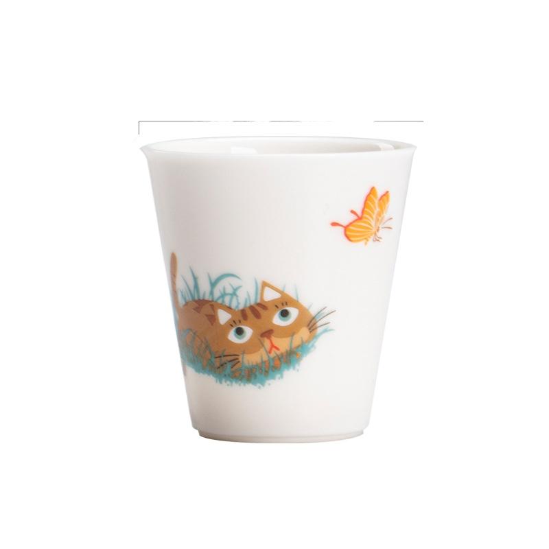 

45ML Cat Tea Cup Gongfu Tea Set Smelling Cup Handmade Ceramic Zen Chinese Tea Ceremony 45ml