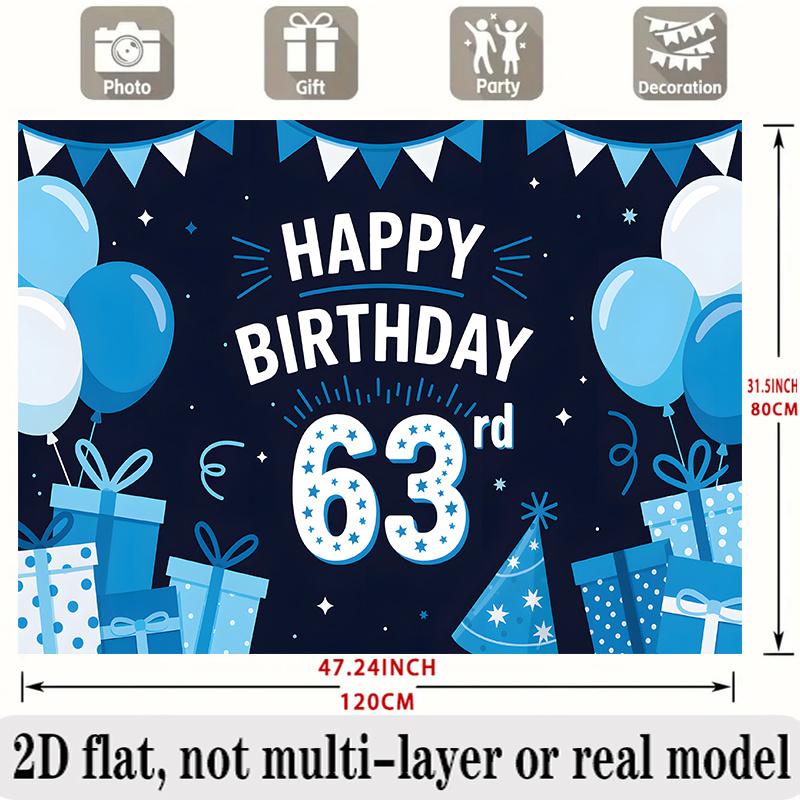 Party Backdrop Balloon Blue Flat Bunting Balloons Flags Hanging Hang Celebration Photo Booth Birthday Party Decor