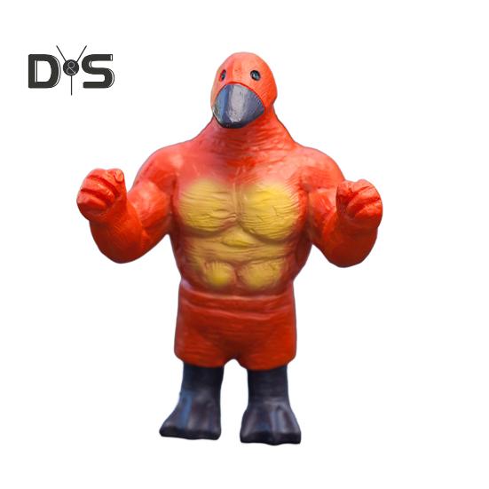 

Мускулистая статуэтка утки для декора стола, забавные фигурки уток для домашнего офиса, новинка, аксессуар для салона автомобиля A оранжевый/белый