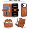 Crossbody Zipper Flip Multi Functional Detachable Wallet Leather Case For iPhone 17 Pro Max 16 Plus 15 14 13 12 11 Strap Cover