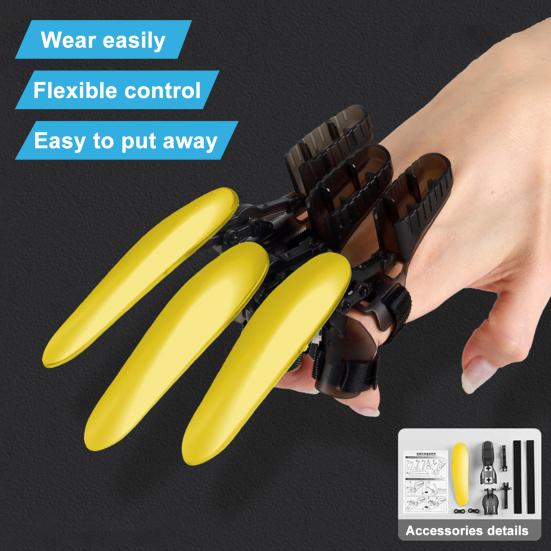 3Pcs 3D Printed Mechanical Claw Toy Finger Wolverine Claws Adjustable Size Halloween Cosplay Equipment for Adults Kids