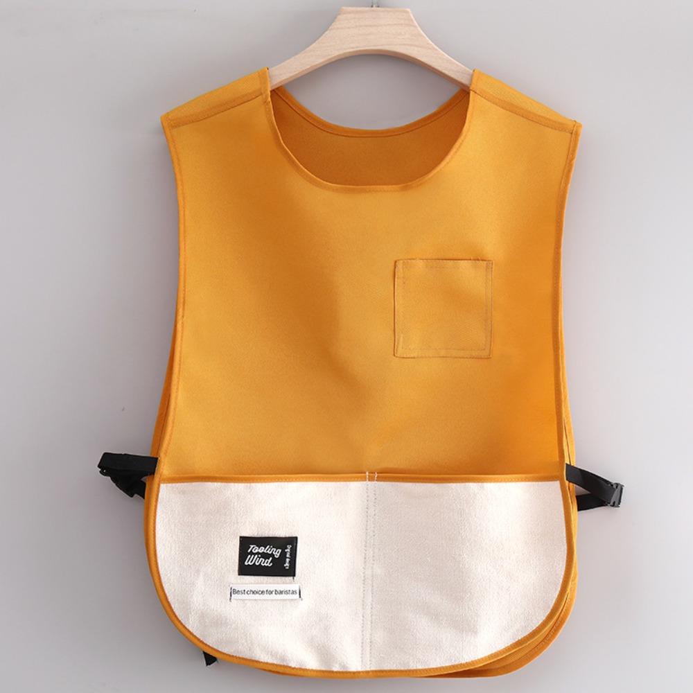 

Oil-proof Chef Apron Anti-fouling Cooking Smock High Quality Kitchen Vest Apron for Home Kitchen жёлтый