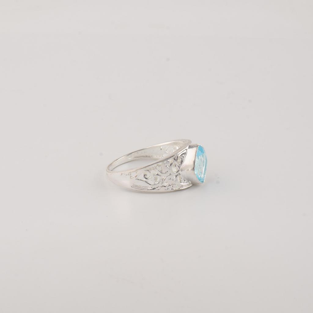 Sky Blue Topaz Silver Elegant Ring 925 Sterling Silver Topaz Jewelry For Women CZR-24-7