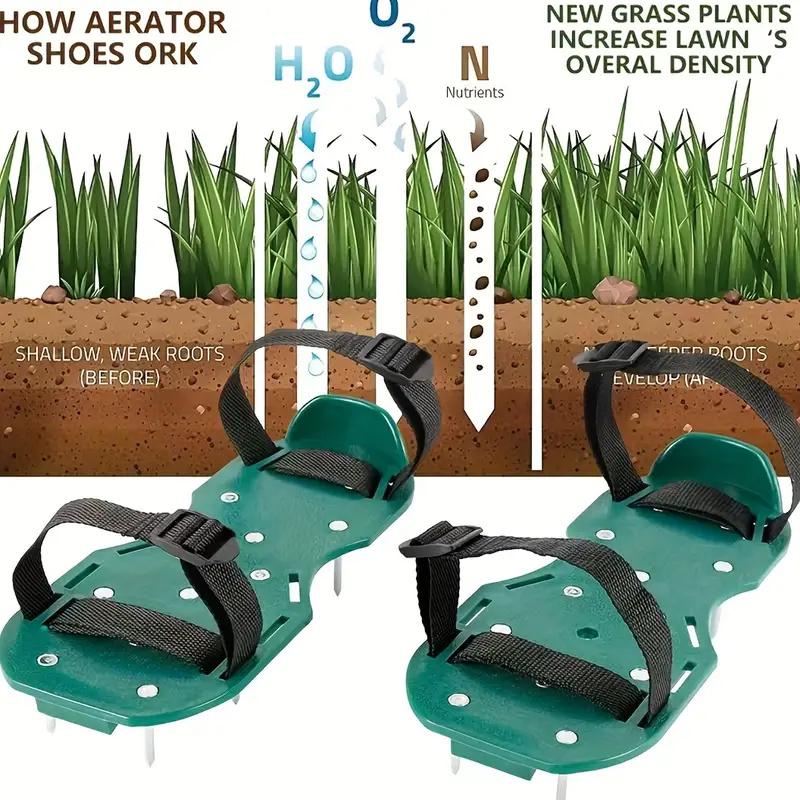 1 Paar Gartenarbeit Bodenauflockerungsschuh Rasen Nagelschuhe Garten Aufblasbare Bodenauflockerungsschuhe Selbstnivellierendes Epoxid Gartenwerkzeuge
