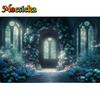 Mocsicka Photography Background Dreamy Misty Arch Castle Floral Decor Wedding Maternity Adult Art Portrait Backdrop Photo Studio