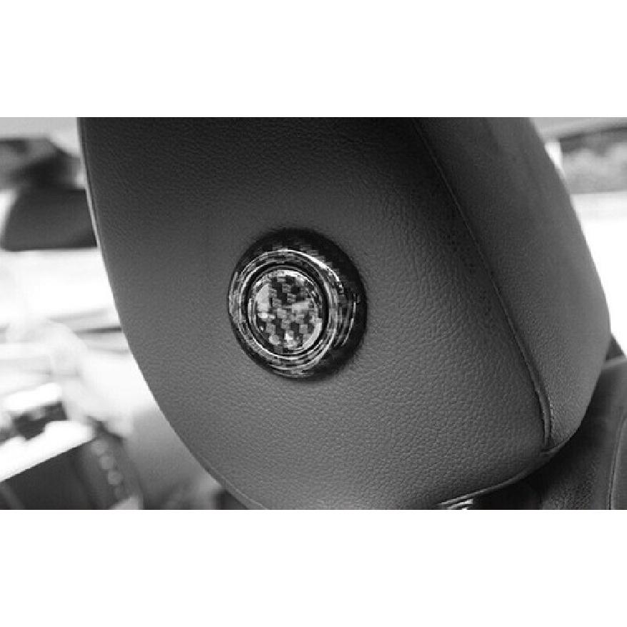 Carbon Fiber Cover Trim Seat Headrest Button Ring 4PCS For Jaguar XF 2016-2020