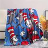 The Cat in the Hat  Print Flannel Blanket, High quality Comfortable for All Seasons, Home Decor, Warmth and Comfort