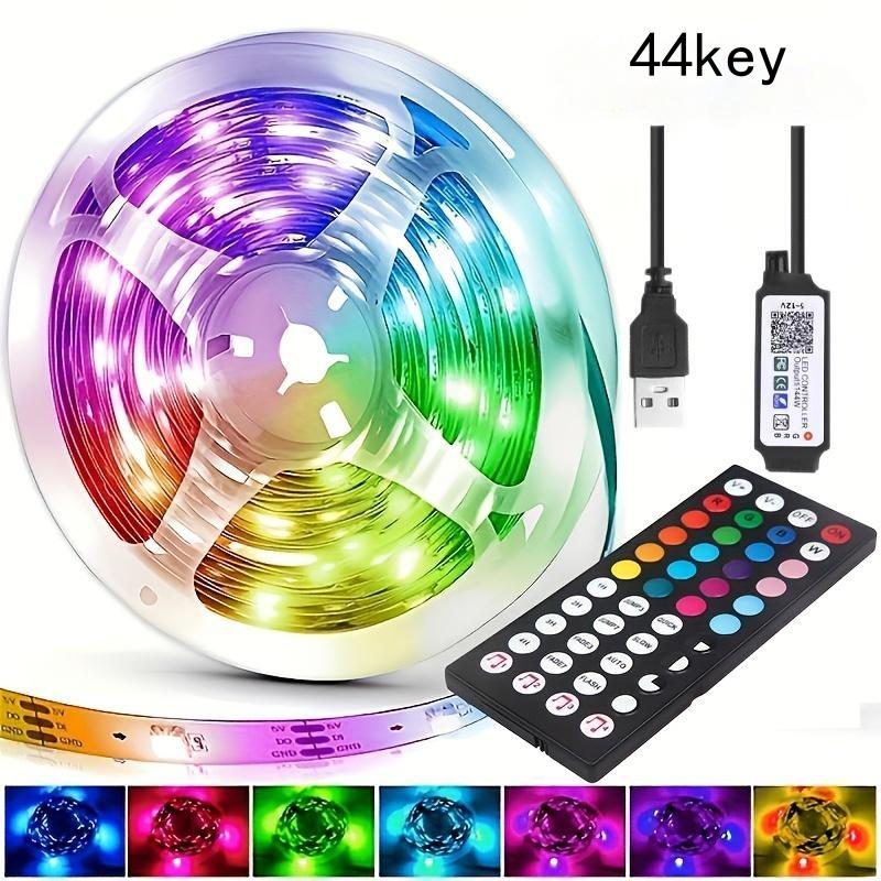 פסי בלוטות' LED SMD5050 בקרת טלפון תאורת קרח ניאון עם מנורת 24 מפתחות לקישוט חדר שינה טלוויזיה תאורת אחורית DC5V עיצוב חדר