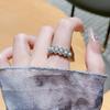 Black Rose Open Ring Niche Design Personality Full Of Diamonds Zircon Fashion Simple Ring Woman