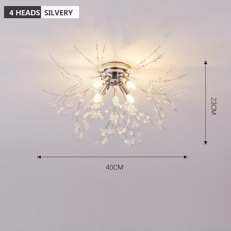 

Современное освещение, роскошный хрустальный светодиодный потолочный светильник, трехцветное изменение освещения, подвесной светильник, украшение для гостиной и спальни No light bulb