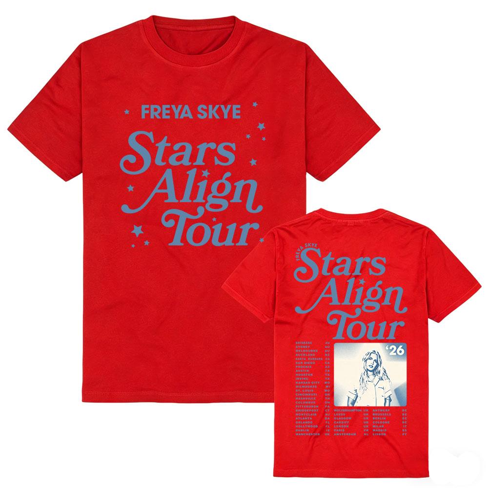 Freya Skye Stars Align Tour T-shirt Cotton Short Sleeve Summer O-neck Tees Merch Print Clothing Women Men Soft Tshirt Streetwear
