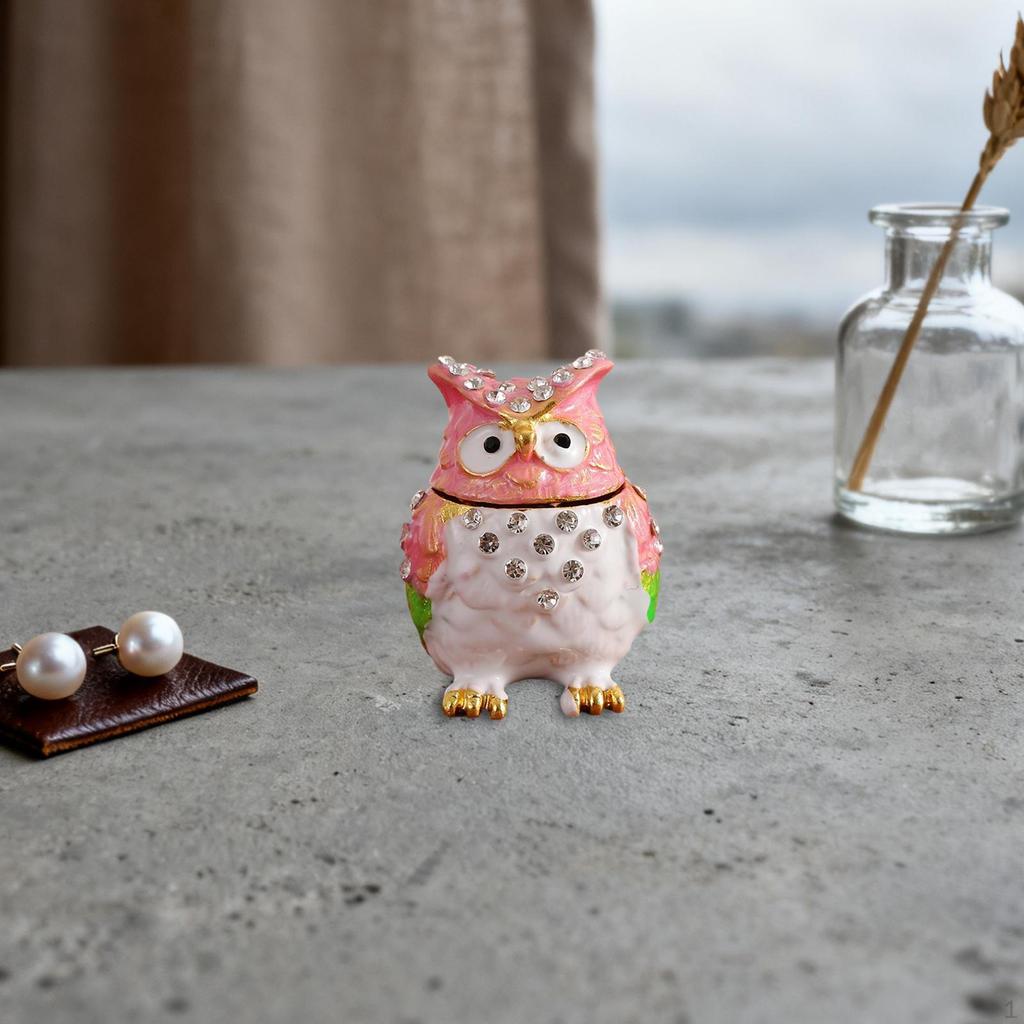 Jewelry Box Owl Trinket Holder Collectible Figurine Organizer for Bracelets Pendants