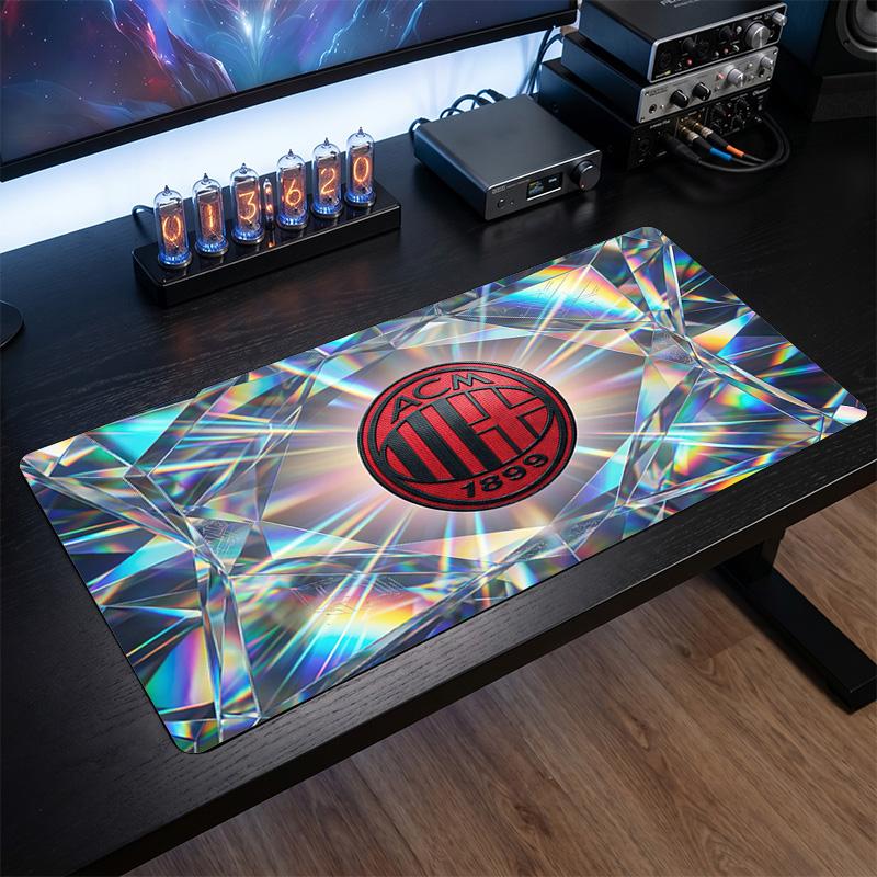 Tappetino per Mouse Grande Stampato AC Milan, Tappetino Morbido in Gomma Antiscivolo per Scrivania da Gioco per Ufficio Laptop Computer Decorazione