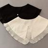 Polyester Silk Womens Ruffled Chiffon Collared Cape For Autumn Winter Fashion Accessories