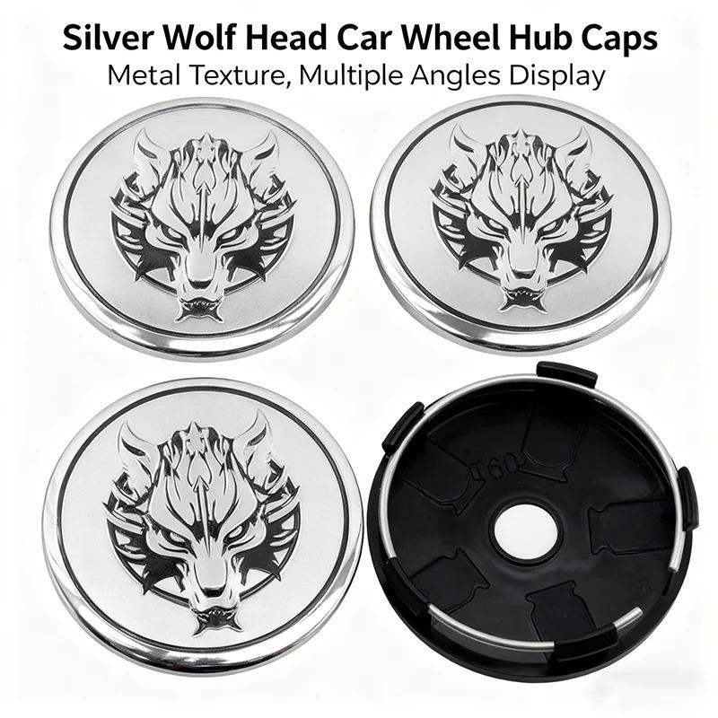 4 Stück 55mm 65mm Wolf Emblem Auto Radnabenkappen Felgennabendeckel Für HONDA Volkswagen Mitsubishi Nissan Audi