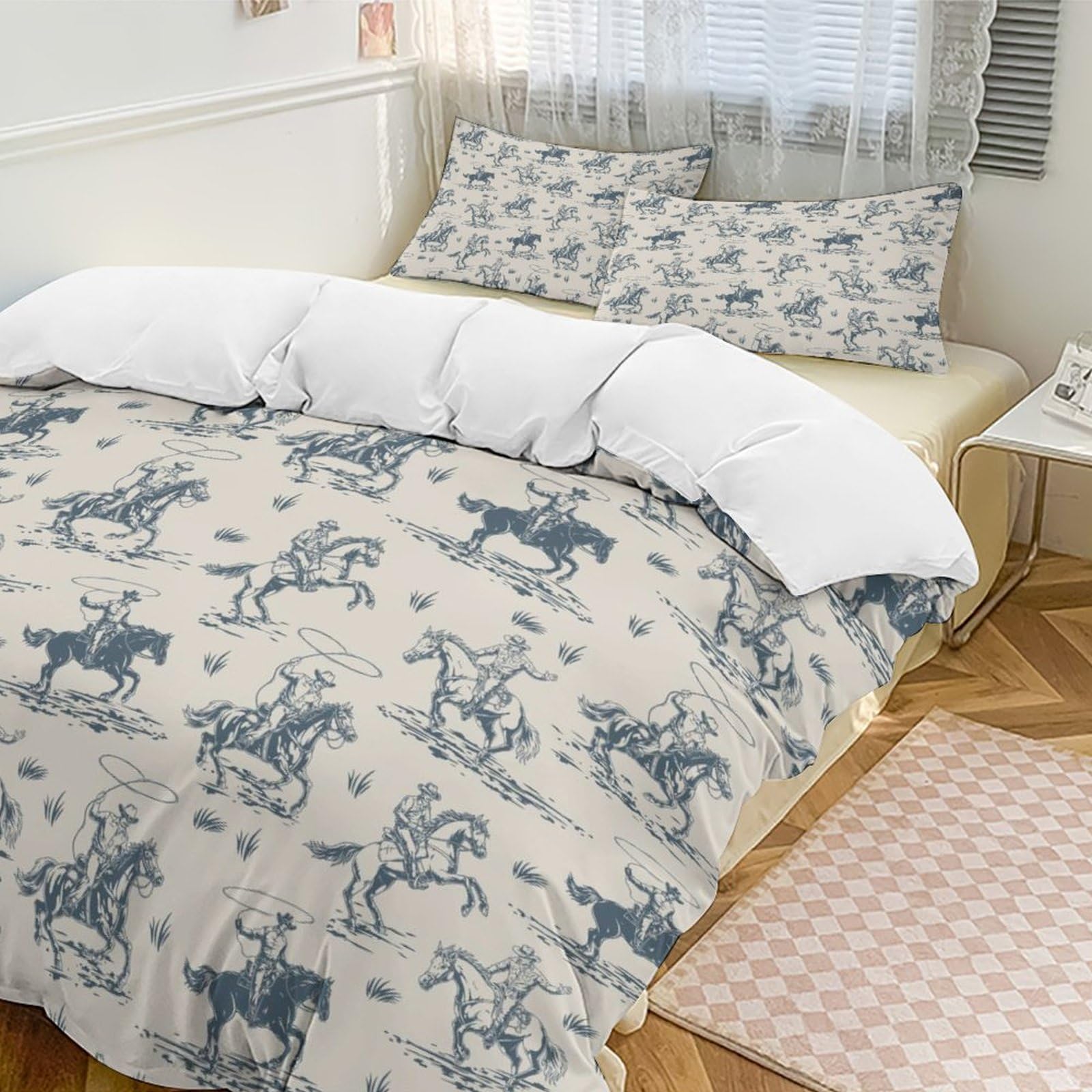 

Western Cowboy Cowgirl Duvet Covers for Boys Men Girls Women Lightweight Quilt Covers Bedroom Decor Western Desert Bedding Sets AU Single(140x210cm)