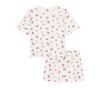 Petit Bateau Short Sleeve Pajamas A0CQN XXS Off-White/Multicolor