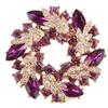European and American Style Multi-Colored Floral Wreath Brooches, Fashionable Rhinestone Pins, Versatile and Elegant Suit Accessories