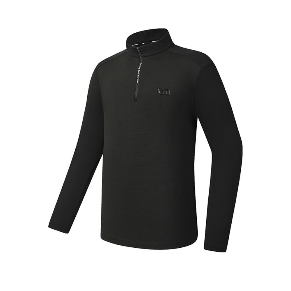 Fila Golf Series Fashionable Comfortable Versatile Casual Sports Knit Long Sleeve T-Shirt Men Tops Deep-Black A11M545211FBK