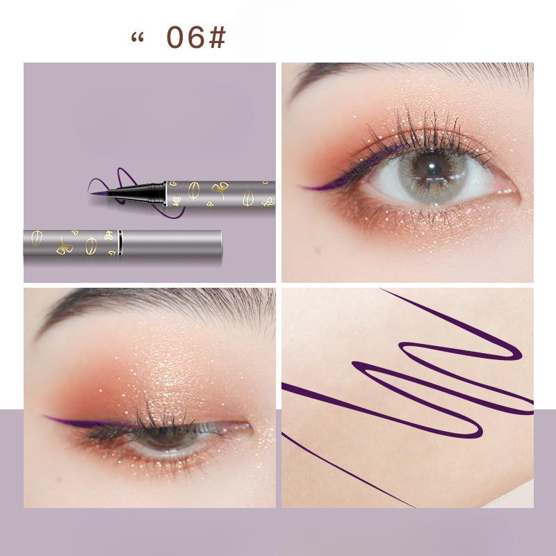 Seidenweicher, farbiger Eyeliner im Stil eines Internet-Stars, schweißhemmend, verwischt nicht so leicht, flüssiger Eyeliner-Stift für Anfänger
