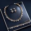 Winter and Autumn Luxury Minimalist Starry Color Necklace, Earrings and Bracelet Set for Women, Collar Chain