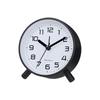 Simple modern alarm clock, creative pastoral large character silent round square bedside clock, student and children's alarm clock, metal table