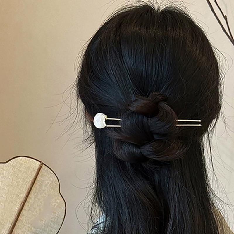 Metal Round Ball Hair Sticks For Women Girl Simple Gold Color Smooth Bead Hair Clips Hair Stick Hair Accessories Jewelry