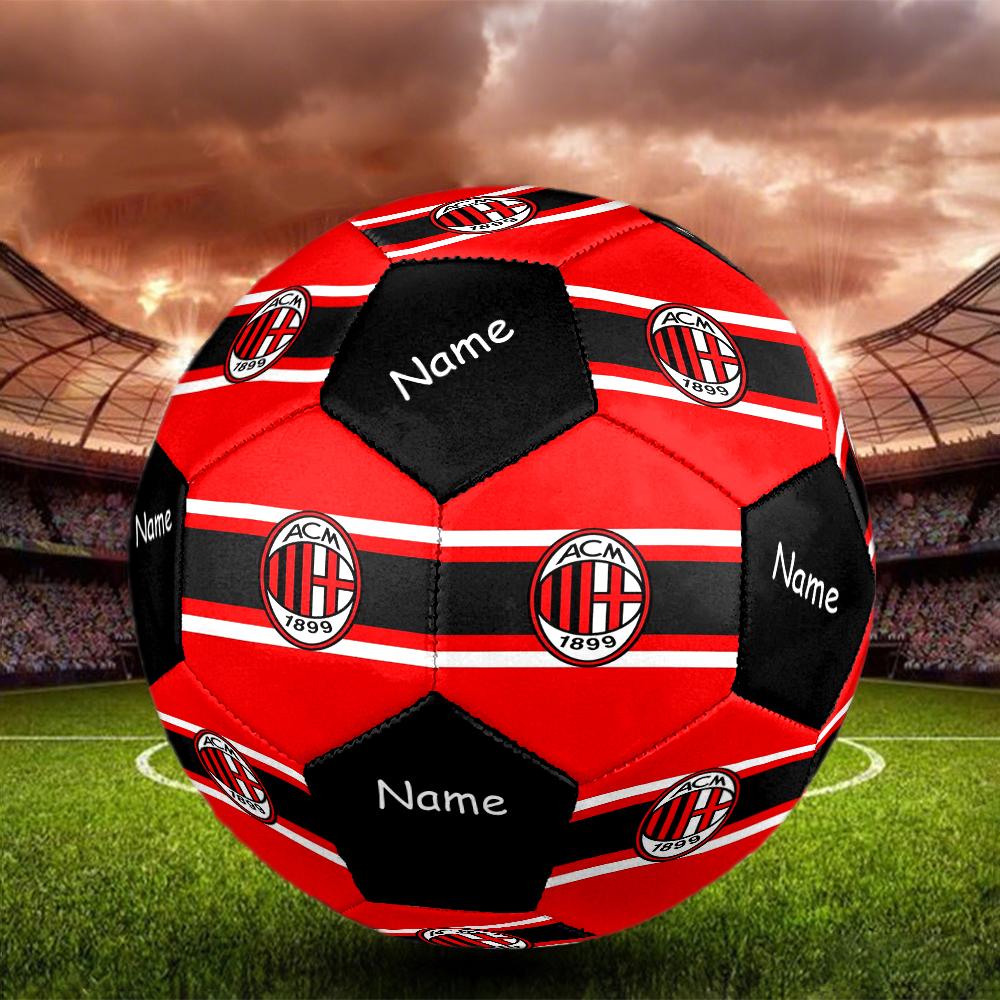 Custom Name AC Milan Theme Size 5 Soccer Ball, Suitable for Both Indoor and Outdoor Matches, a Gift Suitable for Everyone.