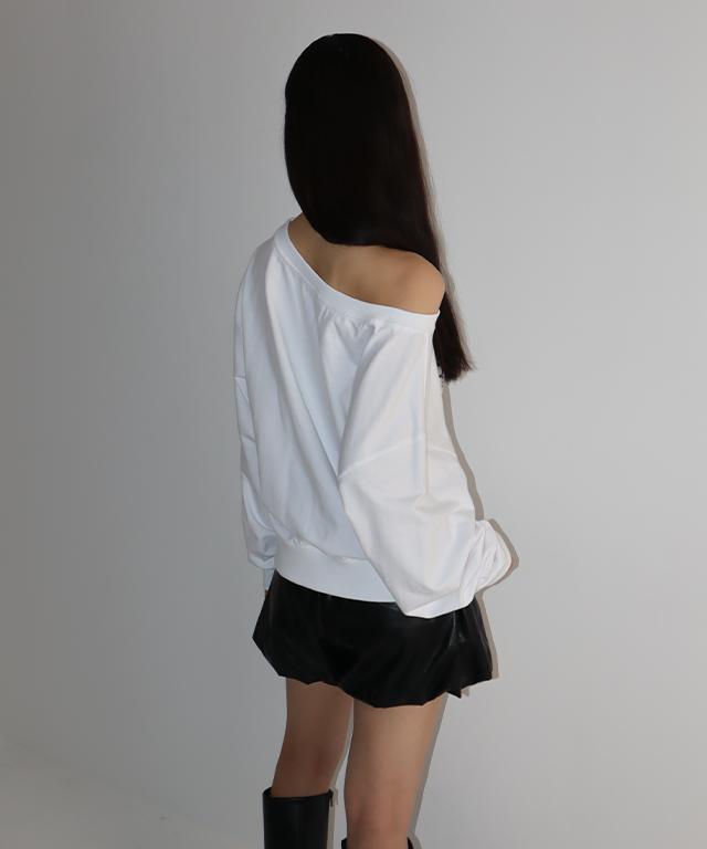 RONRON Urban Off Shoulder Sweatshirt White