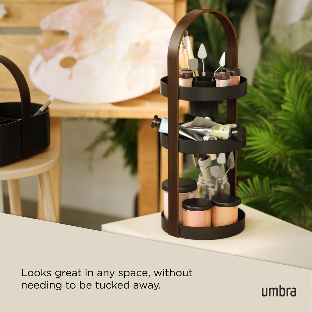 Official Umbra Bellwood Cosmetic Organizer, Black/Walnut