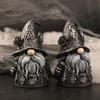 Unique Outdoor Witchy Gnome Halloween Gothic Resin Figurine, Dark Faceless Wizard Doll for Decorative Garden Figurine Desk Shelf, Spooky Home