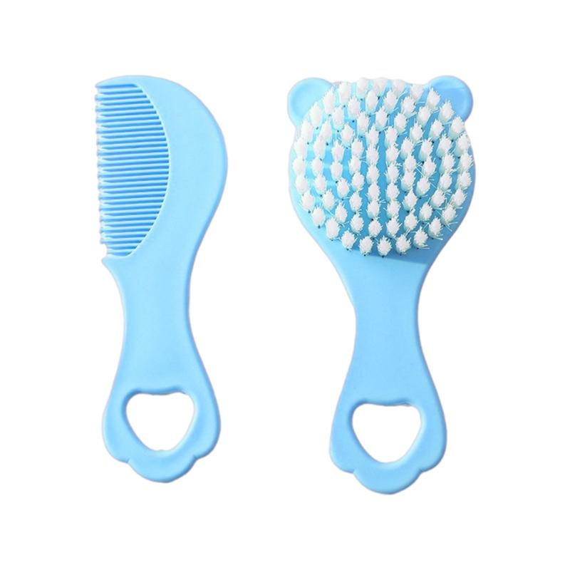 

Infant Comb Kit with Hairbrush for Delicate Skin Feature Lovely Bear Pattern New Parents Essential Hair Care Tools синий