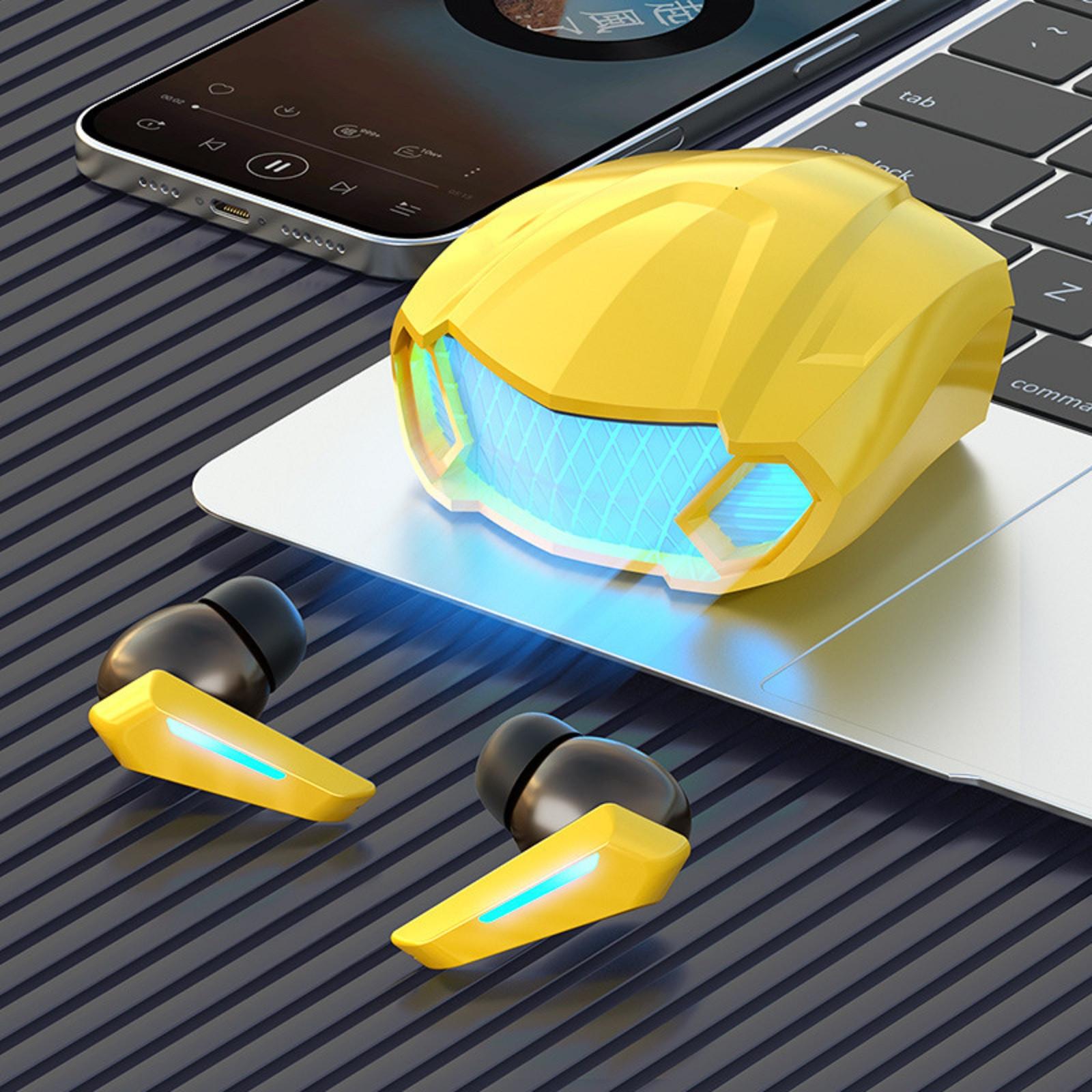 

Bluetooth-наушники, вкладыши, зарядный футляр, наушники-вкладыши с микрофоном для телефона и компьютера One Size жёлтый