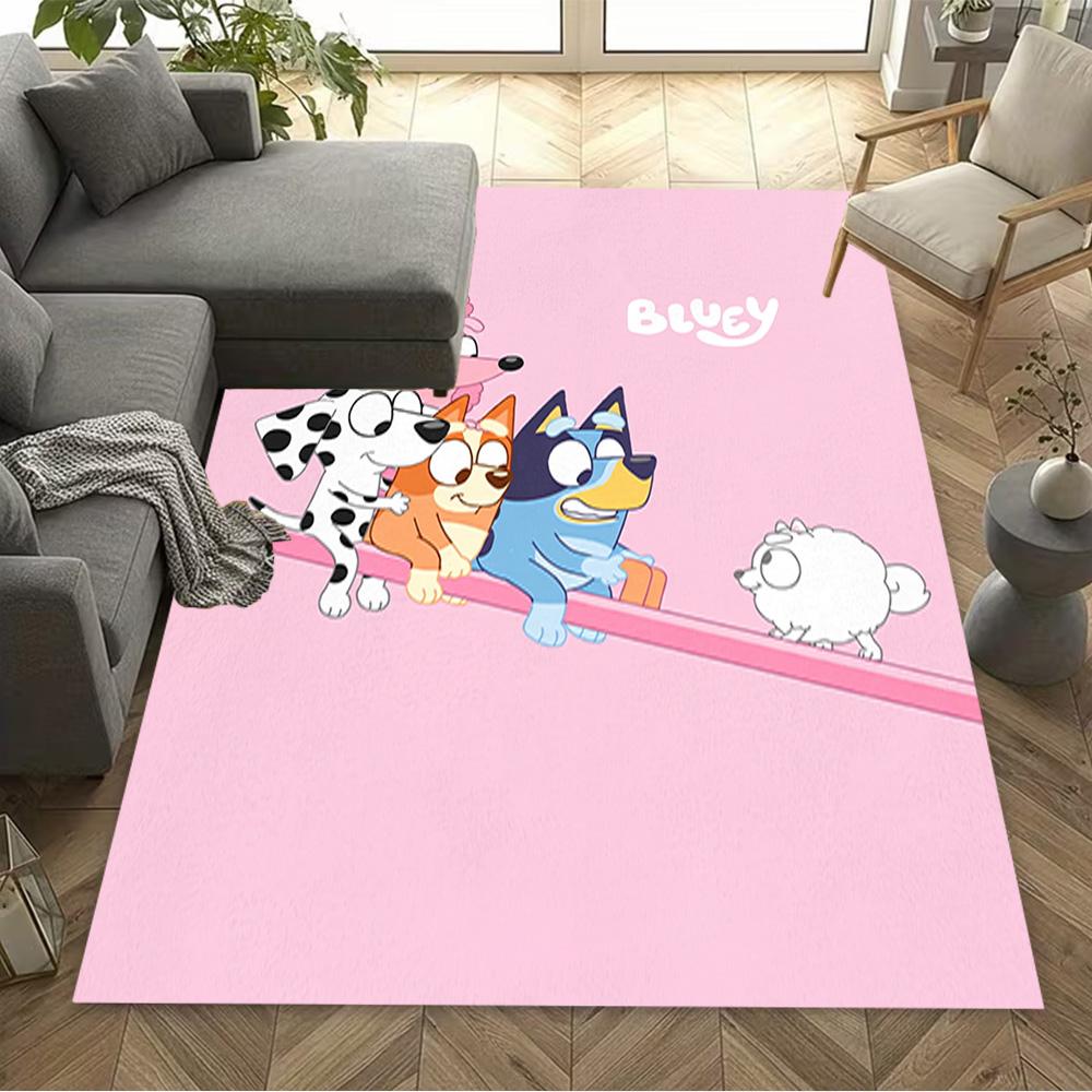 Bluey Friends Adventure Floor Mat Suitable for Kitchen Decorate room Foyer Living Rooms Antislip Carpet Anime Office Decor Best for Christmas