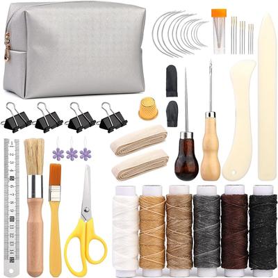 BUDDUR Leather Sewing Tools Kit With Waxed Thread And Hand Sewing Needles For Leather Stitching DIY Handmade Craft Accessories