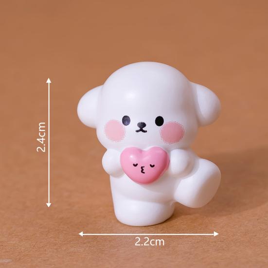 Miniature Dog Figurine for DIY Terrarium Dollhouse Decor Cute Resin Animal Statue for Fairy Garden Desktop Car Shelf Decoration Micro Landscape