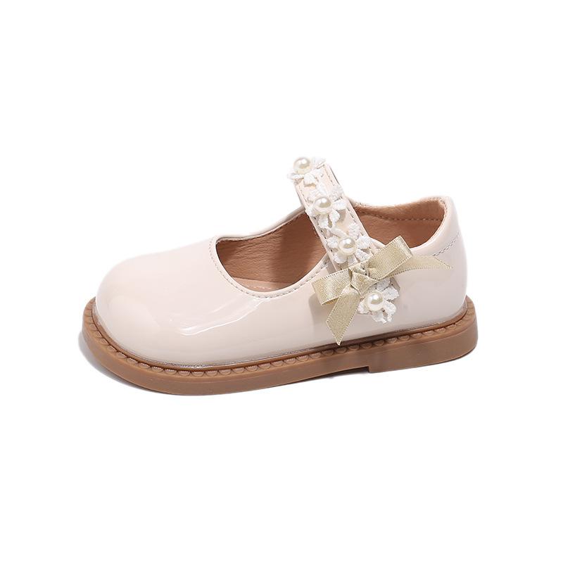 Zapato de Cuero para Niña de Moda Zapatos de Flores para Niña Primavera Nuevo Zapato de Princesa para Niñas Suela Blanda Antideslizante Versátil Zapatos Únicos para Niños
