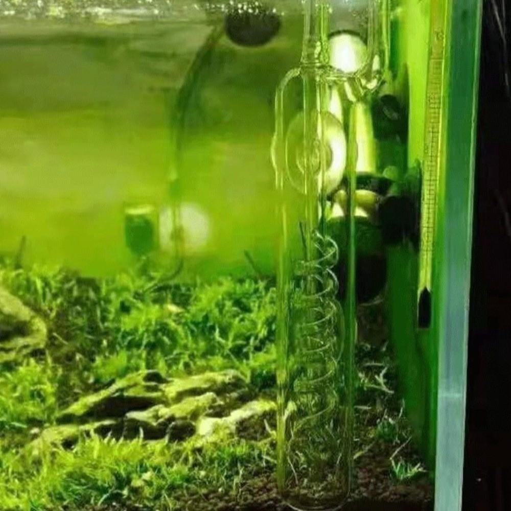 Glass CO2 Bubble Counter with Suction Cup Dioxide Reactor Spiral Bubble Counter  Fish Tank
