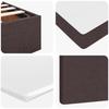 Ottoman Bed with Mattresses & LEDs Dark Brown 200x200 cm Fabric