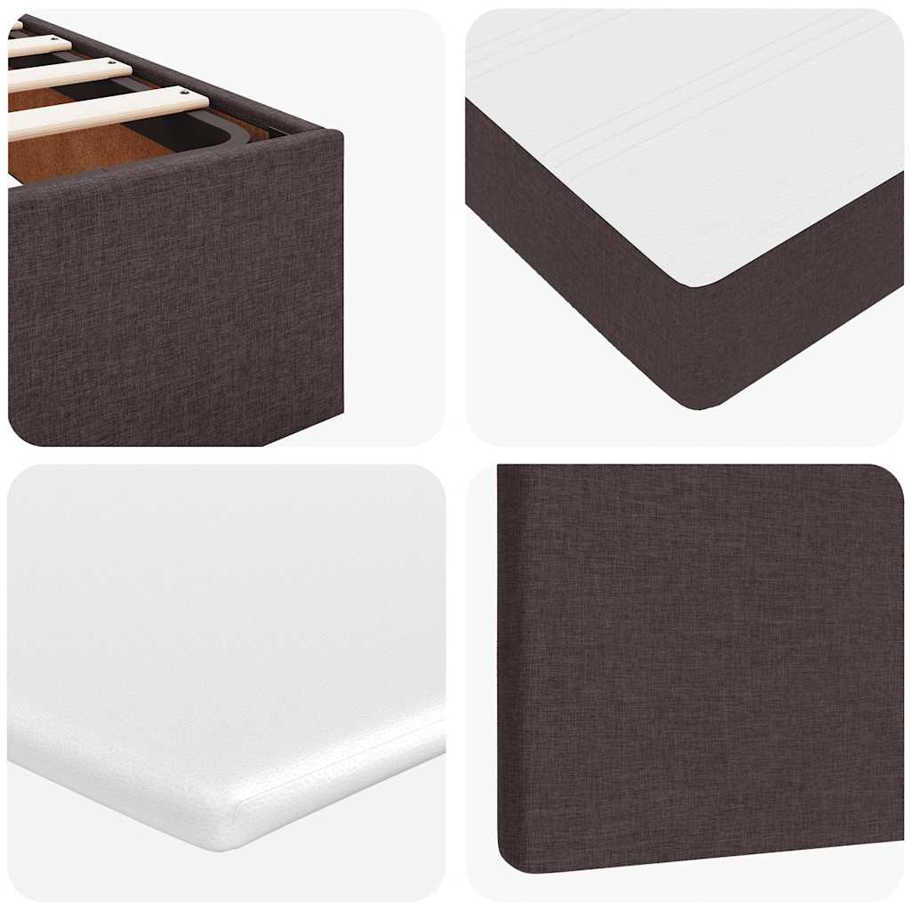Ottoman Bed with Mattresses & LEDs Dark Brown 200x200 cm Fabric