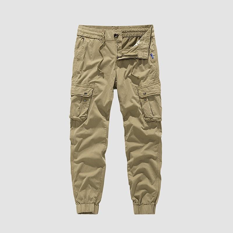 

Мужской комбинезон Мужские повседневные брюки с несколькими карманами Новые повседневные спортивные брюки для улицы Брюки свободного кроя с завязками на щиколотках Мужская одежда 40 хаки