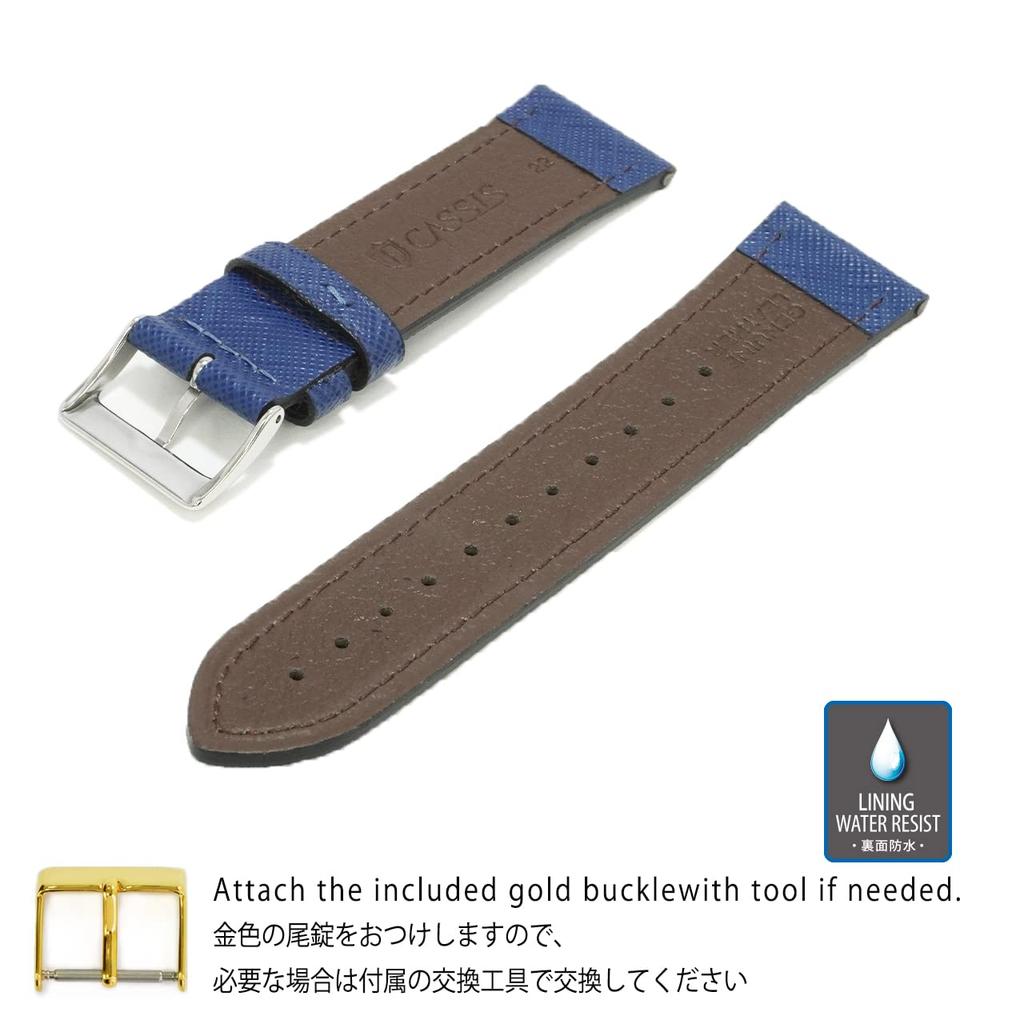CASSIS Saffiano Watch Waterproof AVRANCHES with Replacement X1028324063022 Strap, Backing, Series, 22mm, Blue, Tool,