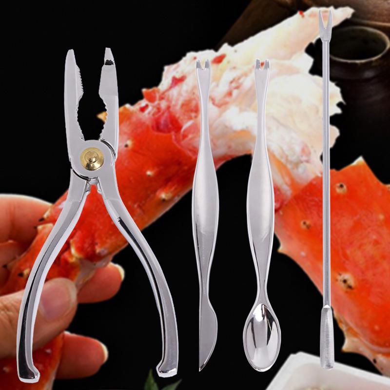 Zinc Alloy Crab Claw Tool Set - 12-Piece Crab Clip & Eating Set