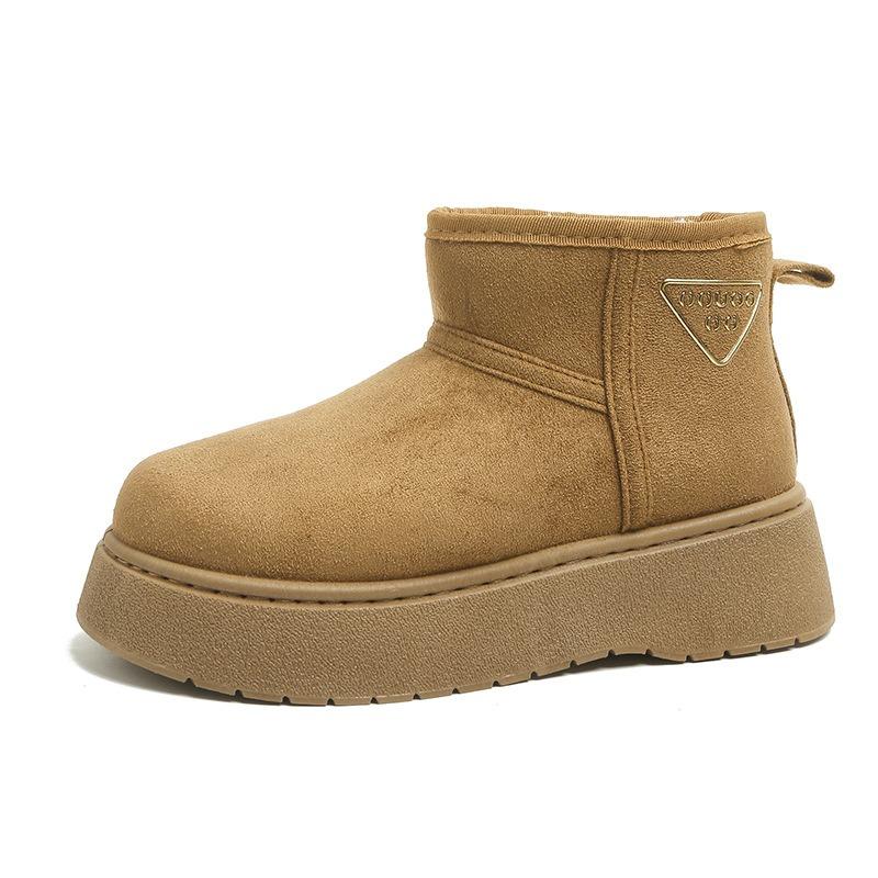 

Зимние женские новые удобные модные утепленные бархатом повседневные хлопковые ботинки на толстой подошве для увеличения роста, женские короткие ботинки 42 коричневый