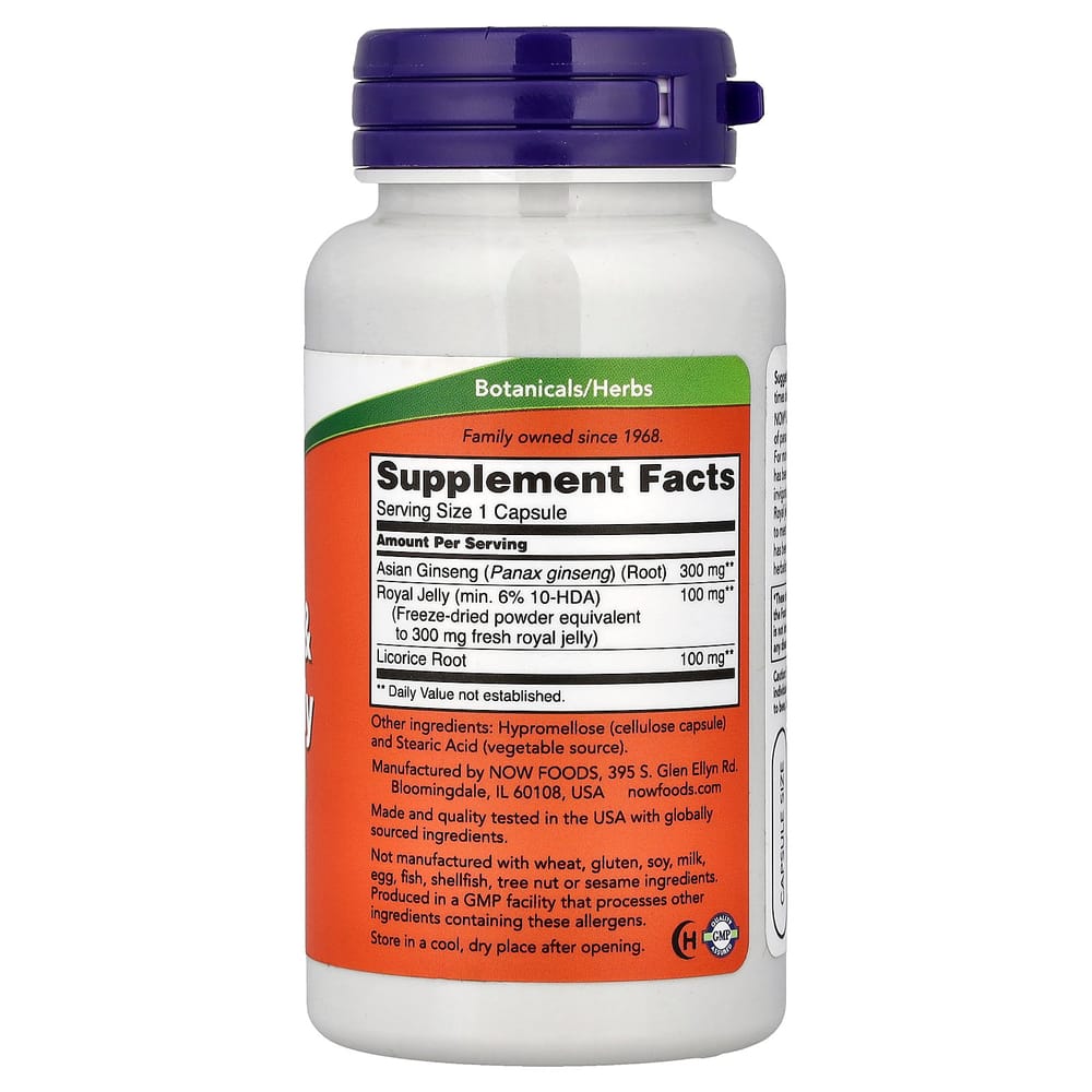 Now Foods Ginseng & Royal Jelly 90 Capsules