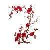 Cherry Blossom Iron Patch Iron-on Blossom Plum Applique Patch Embroidered Floral Patch for Jeans Garment Jackets Backpacks Clothes DIY Crafts