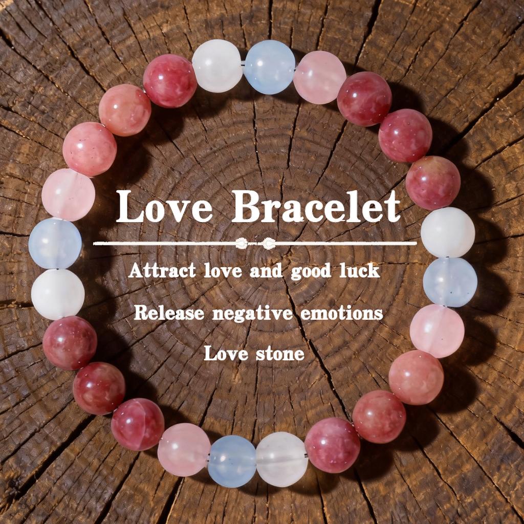 Festive Gifts Pink Purple White Stone Beaded Bracelet Gentle Fashion Jewelry For Women Daily Wear Gift